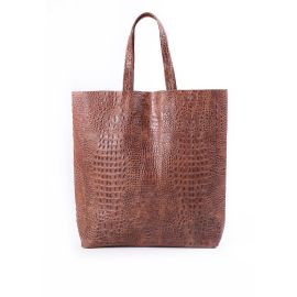 фото сумка POOLPARTY leather-city-croco-brown купить